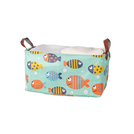 2pcs Foldable Cotton Linen Storage Baskets Home Organizer Box Office Supplies