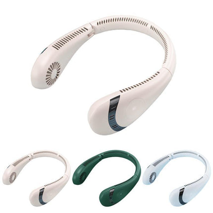 Mini Neck Fan Bladeless Hanging Air Cooler USB Rechargeable Portable Personal - Aimall