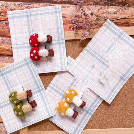 Autumn Winter Mushroom Felt Hair Clip Soft Wool Cute Style Hair Accessories