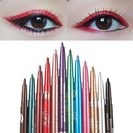 12 Colours Eyeliner Pencil Cosmetic Tool Makeup Pen Set Eye Shadow Glitter - Aimall
