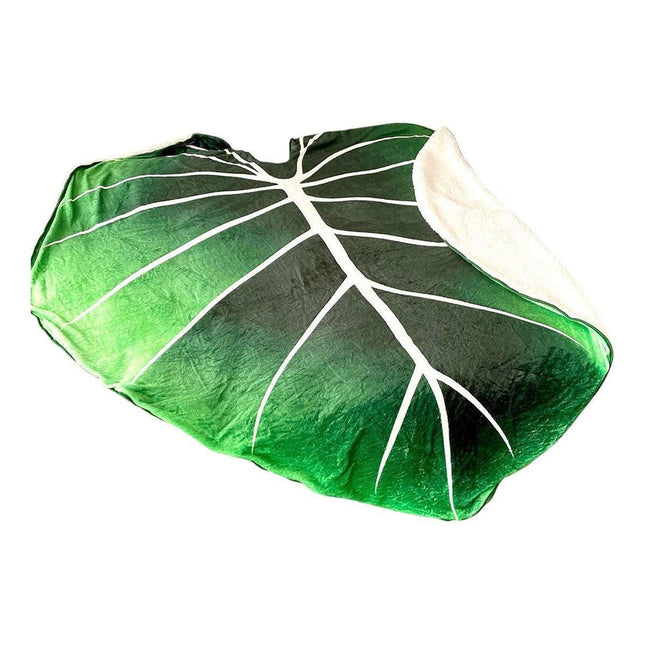 Tropical Leaf Throw Blanket Soft Nap Air Conditioning Cover Single Bed