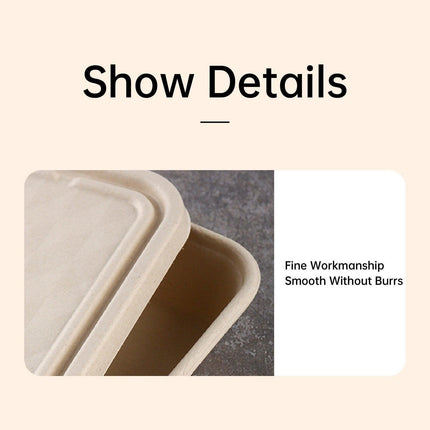 25/50pcs Biodegradable Lunch Box Microwaveable Tray with Compartment Paper Lid