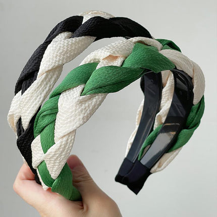 Women Headband Twist Hairband Bow Knot Cross Tie Wide Headwear Hair Band Hoop - Aimall