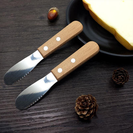 2x Sandwich Spreader Butter Knife Scraper Cheese Slicer Stainless Steel Spatula - Aimall