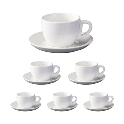 6PCS Ceramic Coffee Cup and Saucer Set Apricot Tea Cup with Ear Hotel Coffee Cup