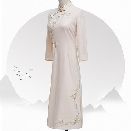 Traditional Chinese Cheongsam Dress for Young Girls Women Elegant Qipao Outfit