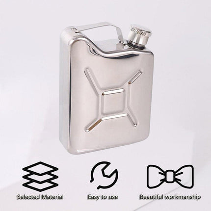 146ml Portable Outdoor Camping Oil Can Thick Stainless Steel Fuel Bottle Flask
