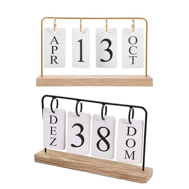 Wooden Desk Calendar Creative Desktop Calendar Ornament Home Office Decor Craft