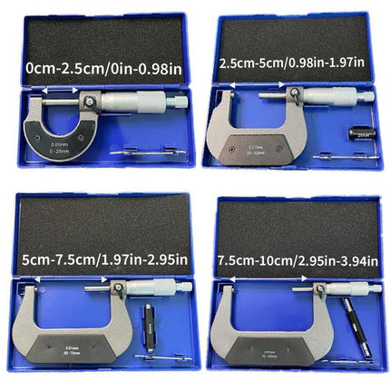 High Precision 0-100MM Outside Micrometer Alloy Head Spiral Measuring Tool