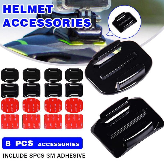 8Pcs Flat Curved Adhesive Mount Helmet Accessories For Gopro Hero 8/7/2 /3+/6/5 - Aimall