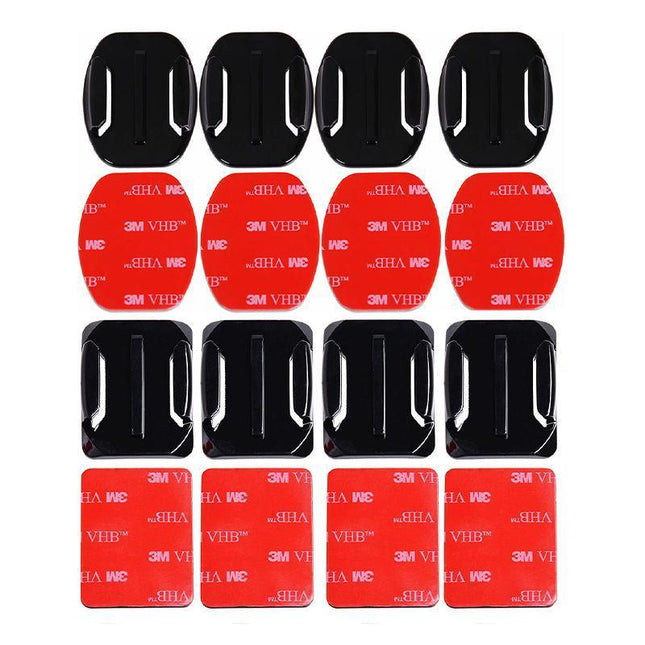 8Pcs Flat Curved Adhesive Mount Helmet Accessories For Gopro Hero 8/7/2 /3+/6/5 - Aimall