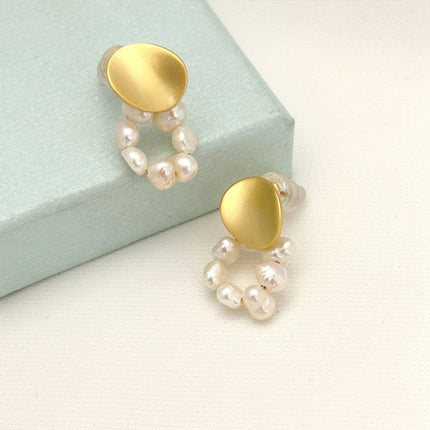 Vintage Pearl Beaded Earrings Simple Versatile Jewelry Women Elegant Fashion