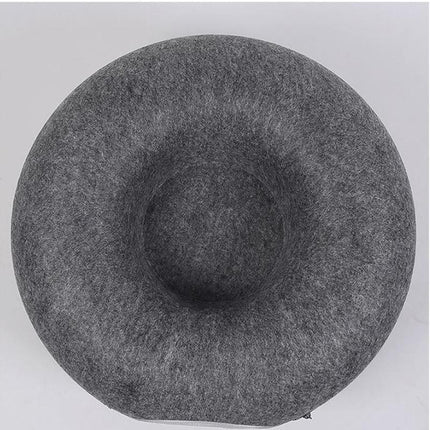 Cat Tunnel Bed Felt Pet Puppy Nest Cave House Round Donut Interactive Play Toy S Size - Aimall