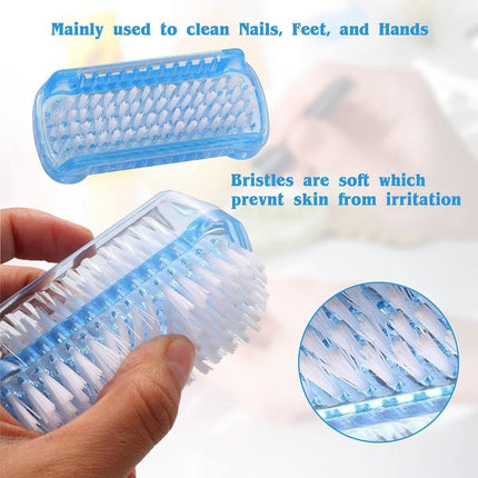 4PCS Two Sided Nail Brush Soft Stiff Bristles Hand Fingernail Scrubber Tool
