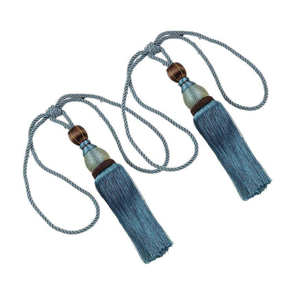 1pair Curtain Tiebacks Hanging Balls Tassel Rope Decorative Curtain Holders