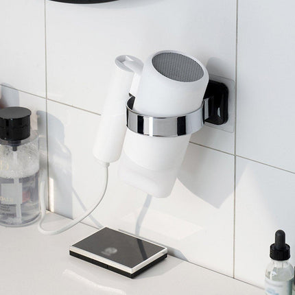 Hair Dryer Holder Rack Sturdy Wall Mount Toilet Bathroom Steel Stand Storage