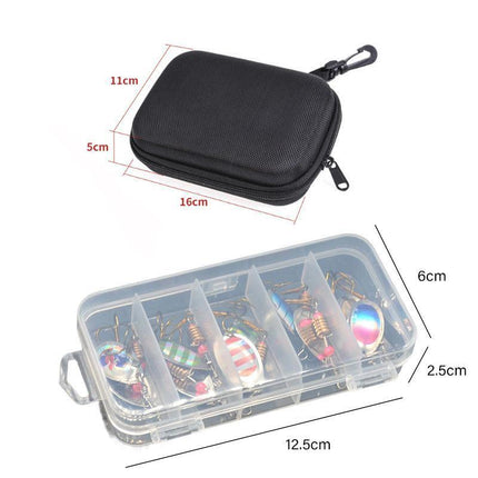 10/16PCS Fishing Lure Spinners Baits Spoon Set with Tackle Bag Trout Bass Tackle - Aimall