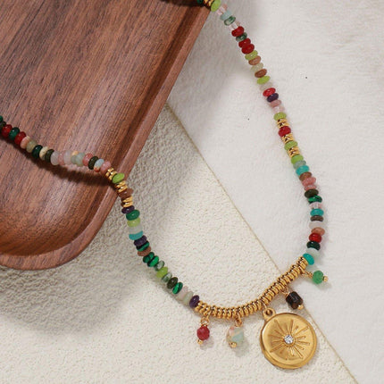 Vintage Ethnic Style Colourful Beaded Necklace Fashion Jewelry Women Gift