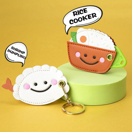 Smile Rice Cheese Keychain Car Keys Ring Mini Food Japanese Adorable Cool Gifts - Aimall