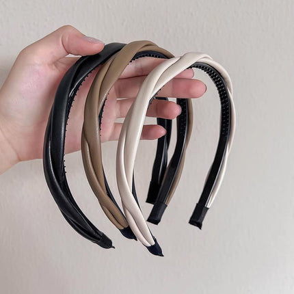 NEW Women Girls Boho Chic Braided Synthetic leather Hair Headband Head Band hoop - Aimall
