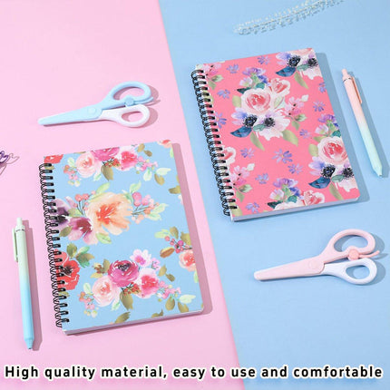 4pcs Loose Leaf Coil Thick Notebook Notepad Vintage Floral Journal Stationery