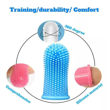 Dog Cat Super Soft Pet Finger Toothbrush Teeth Silicone Brush Care Cleaning - Aimall