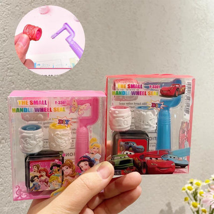 Inking Rubber Stamp Roller Scroll Seal Stamps DIY Scrapbooking Kid Craft Cartoon - Aimall