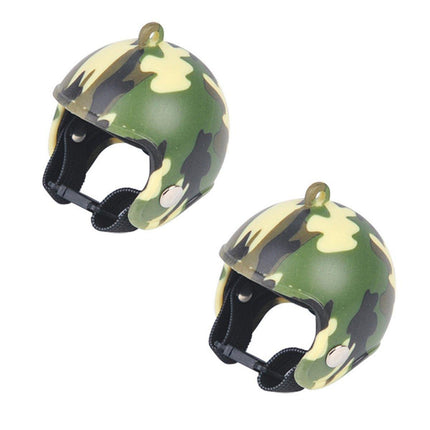 2PCS Mini Pet Chicken Helmet Protective Headgear Set Waterproof Cartoon Design