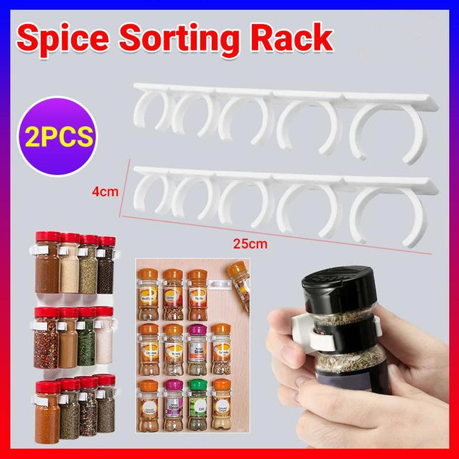 2PCS Kitchen Spice Gripper Strip Jar Rack Organiser Storage Holder Wall - Aimall