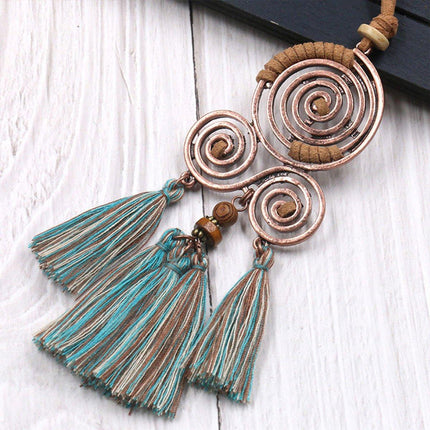 Long Bohemian Necklace Romantic SU Pendant Retro National Style Collars Jewelry