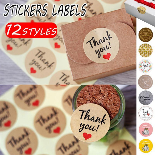 UP TO 80PCS Stickers Labels Thank You Stickers Gift Wrapping Craft Scrapbook DIY - Aimall