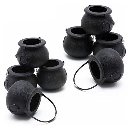 12PCS Halloween Witch Lantern Black Flame Candy Bucket Portable Props Decor