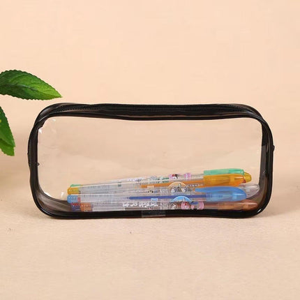 8PCS Waterproof Transparent Zipper Pencil Case Cosmetic Stationery Organizer Bag