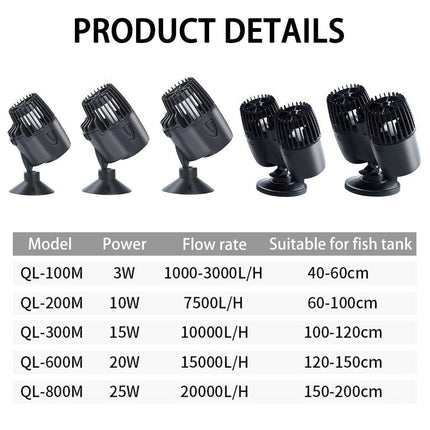 3000-20000LPH Wave Maker Aquarium Fish Tank Suction Cup Powerhead Water Air Pump - Aimall