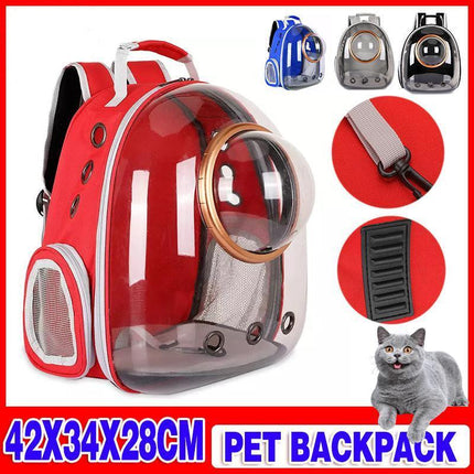 Space Capsule Pet Backpack Carrier in use
