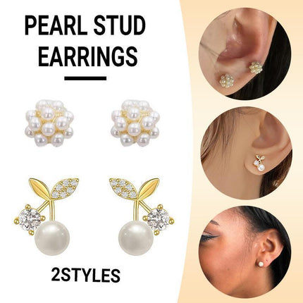 Elegant Pearl and Zircon Crystal Earrings