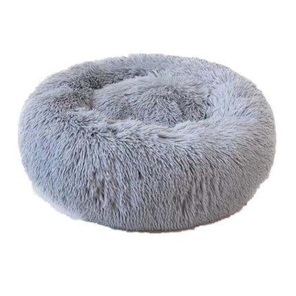 S-50CM Dog Cat Calming Bed Washable ZIPPER Cover Warm Soft Plush Round Sleeping - Aimall