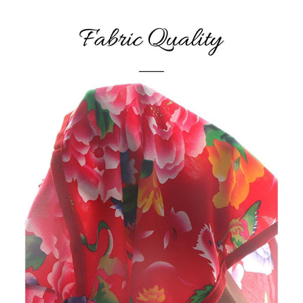 Floral Print Summer Outfit Cotton Vest Shorts and Scarf Three-Piece Set