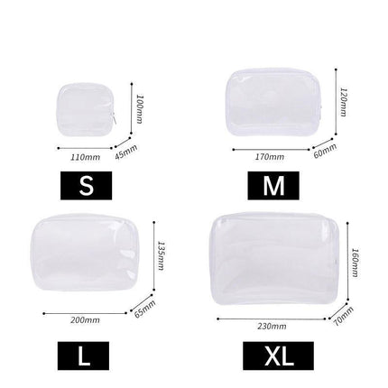 Transparent PVC Cosmetic Bag Waterproof Lightweight Travel Organizer  4Sizes