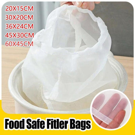 Micron Reusable Nylon Fine Mesh Food Strainer Filter Bag for Nut Milk Coffee - Aimall