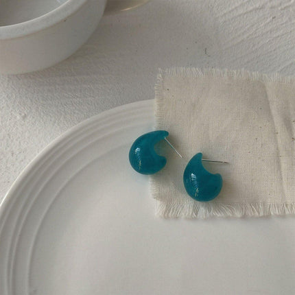 Retro Blue Oil Drop Earrings Stylish Elegant Fashion Women Jewelry Earrings