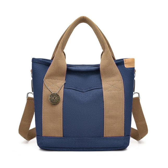 Womens Canvas Handbag Multi-layer Lightweight Crossbody Bag for Work Mommy
