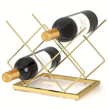 Iron Gold Wine Rack Home Storage Red Wine Rack Organizer Modern Wine Display