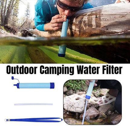 Portable Outdoor Camping Water Filter Straw Emergency Survival Purifier Tool