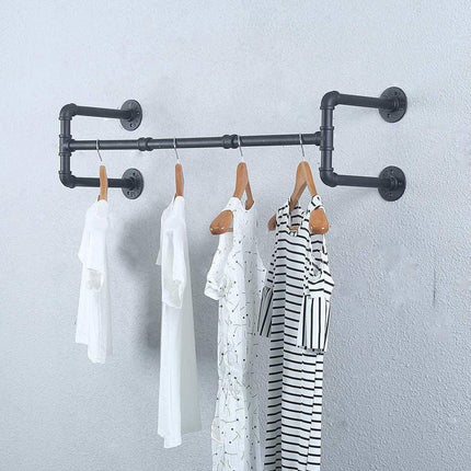 Wall Mounted Industrial Metal Clothing Rack Pipe Hanger for Retail Store Display