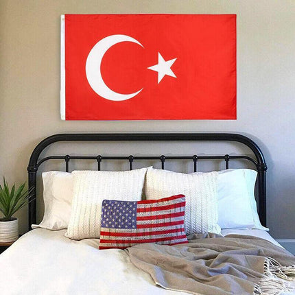 Large Turkey Turkish Flag Heavy Duty Outdoor 90 X 150 CM - 3ft x 5ft - Aimall