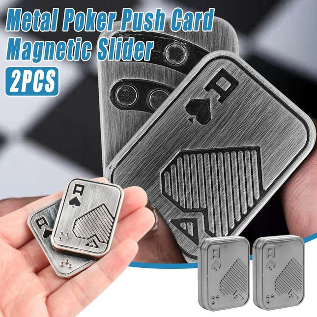 Poker Style Magnetic Push Slider Metal Fidget Sensory Toys Stress Relief