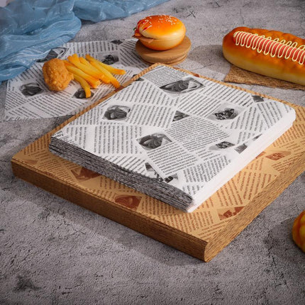 500PCS Food Wrapping Paper Oilpaper Greaseproof Baking Sandwich Packing Papers White Kraft - Aimall