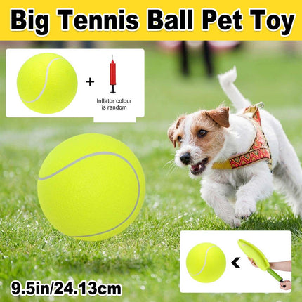 Inflatable Tennis Ball Pet Toy for Dogs Training Interactive Play Fetch Fun