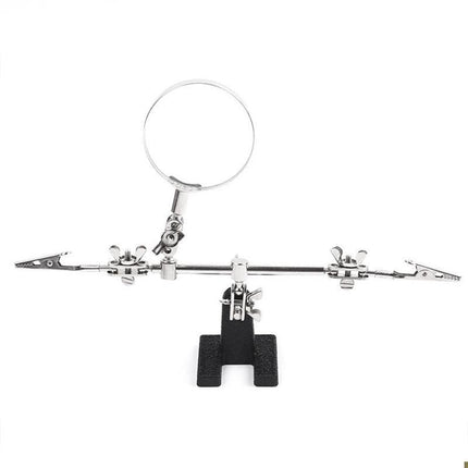 Helping 3rd Hand Soldering Iron Hobby Tool Vise Clamp Magnifying Glass + Station - Aimall
